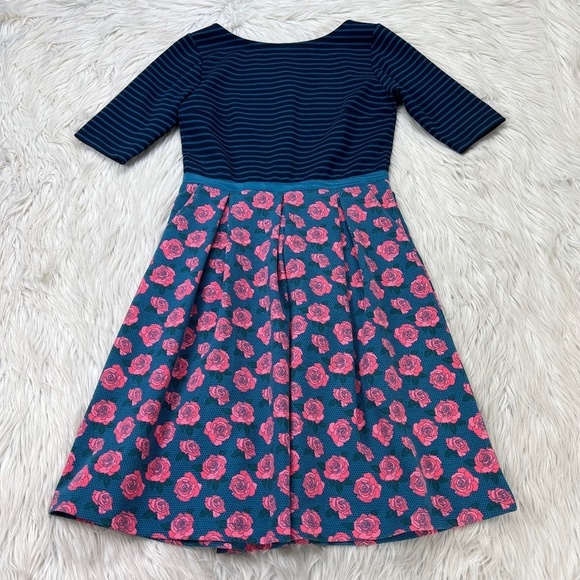 Matilda Jane Dresses & Skirts - Matilda Jane Peyton Floral Stripe Fit Flare Dress